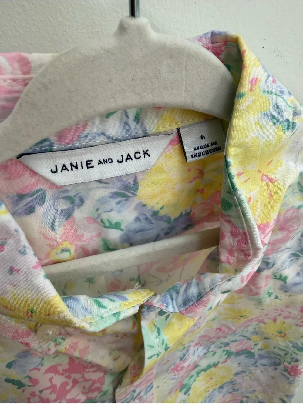 Janie and Jack Pastel Floral Button-Down Shirt - Yellow, Pink & Blue